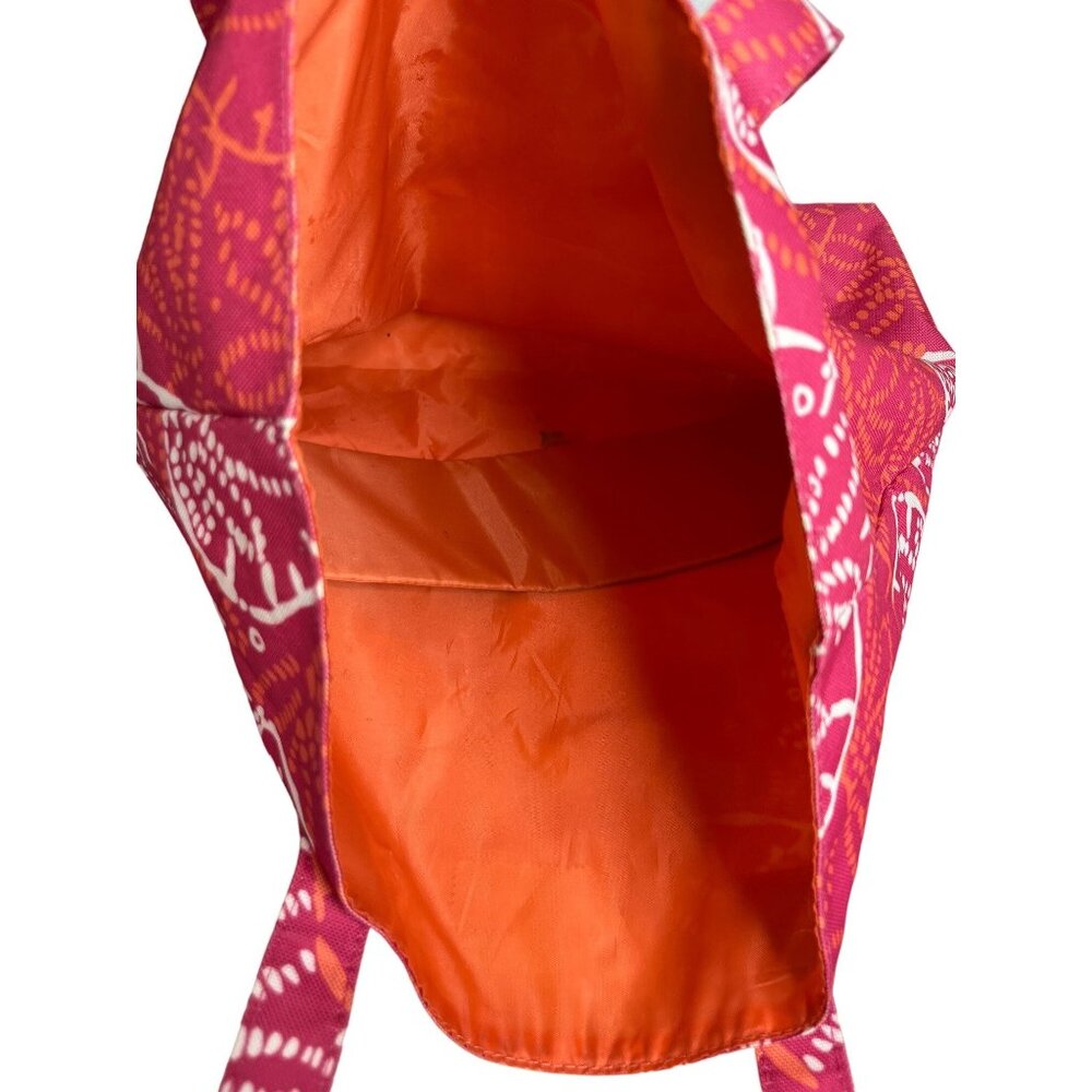 Lilly Pulitzer for Estee Lauder Sand Dollar Tote Bag Purse Pink Orange - Picture 5 of 9